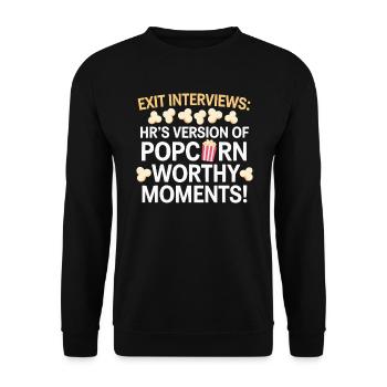 HR Manager Human Resource Employee Exit Interview - Unisex Sweatshirt - black - Front - Alina (178cm) & Michal (187cm)