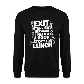 HR Manager Human Resource Employee Exit Interview - Unisex Sweatshirt - black - Front - Alina (178cm) & Michal (187cm)