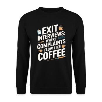 HR Manager Human Resource Employee Exit Interview - Unisex Sweatshirt - black - Front - Alina (178cm) & Michal (187cm)