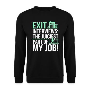 HR Manager Human Resource Employee Exit Interview - Unisex Sweatshirt - black - Front - Alina (178cm) & Michal (187cm)