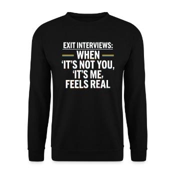 HR Manager Human Resource Employee Exit Interview - Unisex Sweatshirt - black - Front - Alina (178cm) & Michal (187cm)