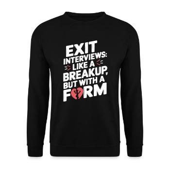 HR Manager Human Resource Employee Exit Interview - Unisex Sweatshirt - black - Front - Alina (178cm) & Michal (187cm)