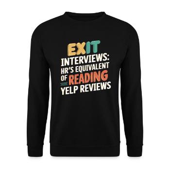 HR Manager Human Resource Employee Exit Interview - Unisex Sweatshirt - black - Front - Alina (178cm) & Michal (187cm)