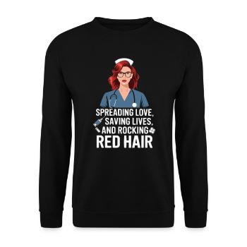 Readhead Nurse Hospital Red Hair RN Ginger Nursing - Unisex Sweatshirt - black - Front - Alina (178cm) & Michal (187cm)