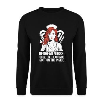 Readhead Infirmière Hôpital Cheveux Roux RN Gingembre Soins infirmiers - Sweat-shirt Unisexe - noir - Devant - Alina (178cm) & Michal (187cm)