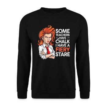 Rothaarige Erzieherin Ginger Hair Lehrer an der Schule - Unisex Pullover - Schwarz - Vorne - Alina (178cm) & Michal (187cm)