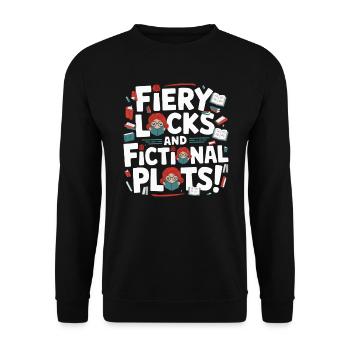 Redhead Bookworm Ginger Hair Reading Books - Unisex Sweatshirt - black - Front - Alina (178cm) & Michal (187cm)