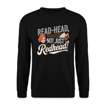 Redhead Bookworm Ginger Hair Reading Books - Unisex Sweatshirt - black - Front - Alina (178cm) & Michal (187cm)