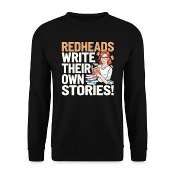 Redhead Bookworm Ginger Hair Reading Books - Unisex Sweatshirt - black - Front - Alina (178cm) & Michal (187cm)