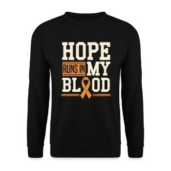 Orange Ribbon Acute Myeloid Leukemia Awareness - Unisex Sweatshirt - black - Front - Alina (178cm) & Michal (187cm)