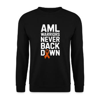 Orange Ribbon Bewusstsein für akute myeloische Leukämie - Unisex Pullover - Schwarz - Vorne - Alina (178cm) & Michal (187cm)