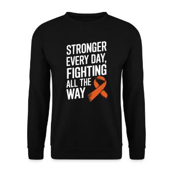 Orange Ribbon Acute Myeloid Leukemia Awareness - Unisex Sweatshirt - black - Front - Alina (178cm) & Michal (187cm)