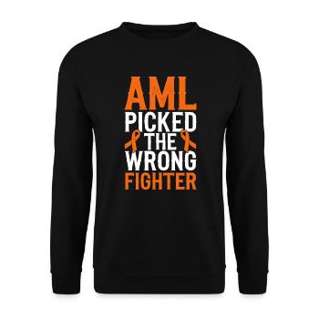 Orange Ribbon Acute Myeloid Leukemia Awareness - Unisex Sweatshirt - black - Front - Alina (178cm) & Michal (187cm)