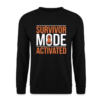 Orange Ribbon Acute Myeloid Leukemia Awareness - Unisex Sweatshirt - black - Front - Alina (178cm) & Michal (187cm)