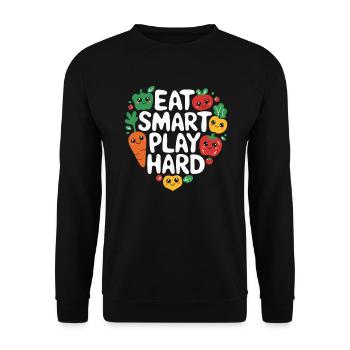 Healthy Eating Habits For Children Eat Green - Unisex Sweatshirt - black - Front - Alina (178cm) & Michal (187cm)