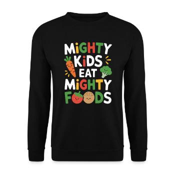 Healthy Eating Habits For Children Eat Green - Unisex Sweatshirt - black - Front - Alina (178cm) & Michal (187cm)