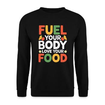 Healthy Eating Habits For Children Eat Green - Unisex Sweatshirt - black - Front - Alina (178cm) & Michal (187cm)