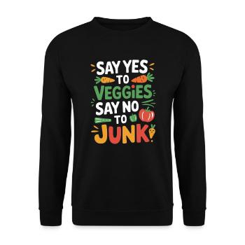 Healthy Eating Habits For Children Eat Green - Unisex Sweatshirt - black - Front - Alina (178cm) & Michal (187cm)
