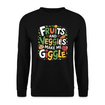 Healthy Eating Habits For Children Eat Green - Unisex Sweatshirt - black - Front - Alina (178cm) & Michal (187cm)