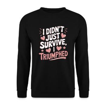 Cancer Survivor Chemotherapy Chemo Beat Cancer - Unisex Sweatshirt - black - Front - Alina (178cm) & Michal (187cm)