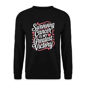 Cancer Survivor Chemotherapy Chemo Beat Cancer - Unisex Sweatshirt - black - Front - Alina (178cm) & Michal (187cm)
