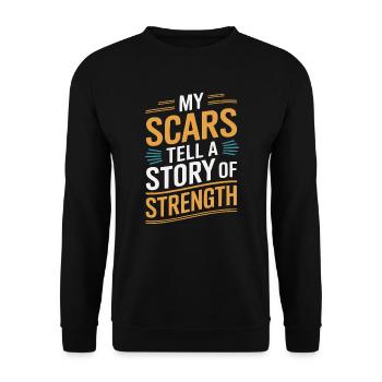 Cancer Survivor Chemotherapy Chemo Beat Cancer - Unisex Sweatshirt - black - Front - Alina (178cm) & Michal (187cm)