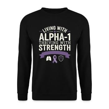 Trouble de la conscience du déficit en alpha-1 antitrypsine - Sweat-shirt Unisexe - noir - Devant - Alina (178cm) & Michal (187cm)