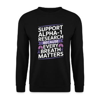 Trouble de la conscience du déficit en alpha-1 antitrypsine - Sweat-shirt Unisexe - noir - Devant - Alina (178cm) & Michal (187cm)