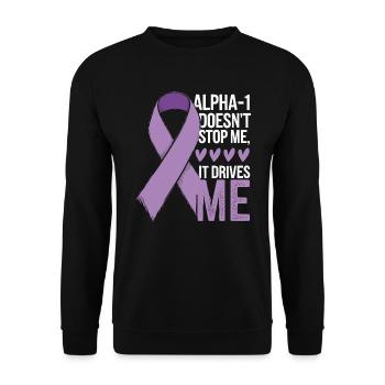 Trouble de la conscience du déficit en alpha-1 antitrypsine - Sweat-shirt Unisexe - noir - Devant - Alina (178cm) & Michal (187cm)