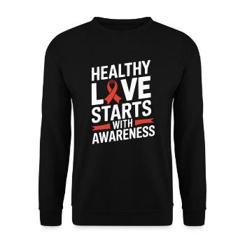 STI Awareness Sexually Transmitted Infections - Unisex Sweatshirt - black - Front - Alina (178cm) & Michal (187cm)