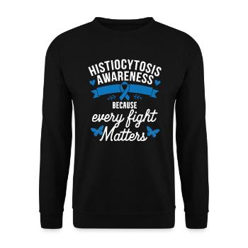 Histiozytose Bewusstsein Blutkrankheit Blaues Band - Unisex Pullover - Schwarz - Vorne - Alina (178cm) & Michal (187cm)