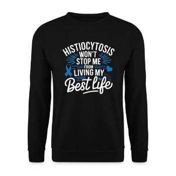 Histiozytose Bewusstsein Blutkrankheit Blaues Band - Unisex Pullover - Schwarz - Vorne - Alina (178cm) & Michal (187cm)