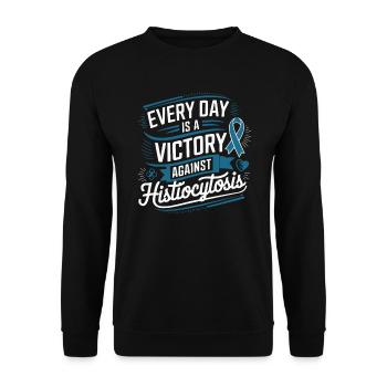 Histiozytose Bewusstsein Blutkrankheit Blaues Band - Unisex Pullover - Schwarz - Vorne - Alina (178cm) & Michal (187cm)