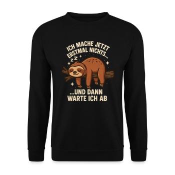 Sloth Saying Funny Office - Unisex Sweatshirt - black - Front - Alina (178cm) & Michal (187cm)