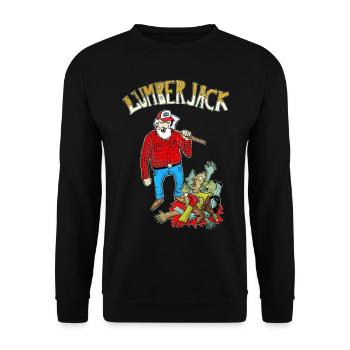 Lumber Jack vs zombies - Unisex Pullover - Schwarz - Vorne - Alina (178cm) & Michal (187cm)