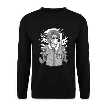Clown Killer / Halloween (0015) - Unisex Sweatshirt - black - Front - Alina (178cm) & Michal (187cm)
