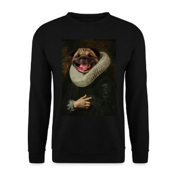 The PUG ( La Bourgeoisie ) - Sweat-shirt Unisexe - noir - Devant - Alina (178cm) & Michal (187cm)