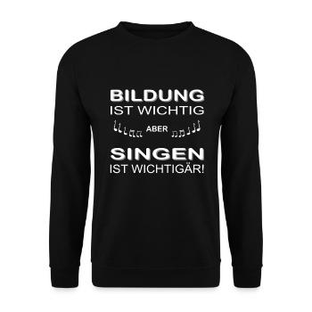 Singen ist wichtigär - Unisex Pullover - Schwarz - Vorne - Alina (178cm) & Michal (187cm)