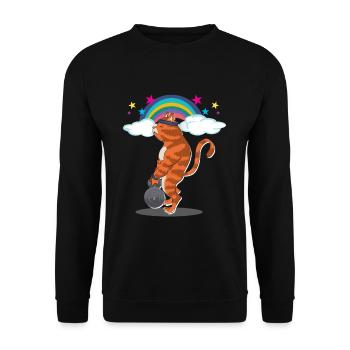 Bodybuilder gain de forme physique de chat de gymnase de chat - Sweat-shirt Unisexe - noir - Devant - Alina (178cm) & Michal (187cm)