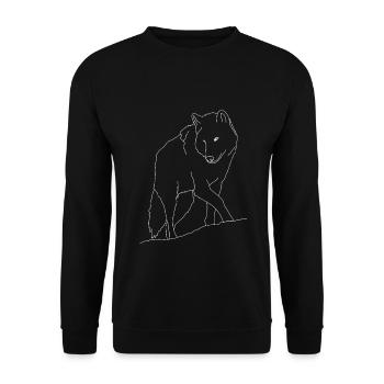 Wolf - Unisex Pullover - Schwarz - Vorne - Alina (178cm) & Michal (187cm)