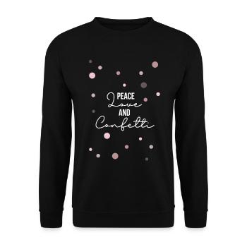 Amour Paix, Cadeaux, Confettis, Carnaval - Sweat-shirt Unisexe - noir - Devant - Alina (178cm) & Michal (187cm)