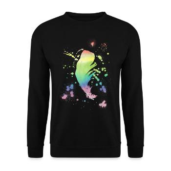 Feather Rainbow vintage shabby cool gift - Unisex Sweatshirt - black - Front - Alina (178cm) & Michal (187cm)