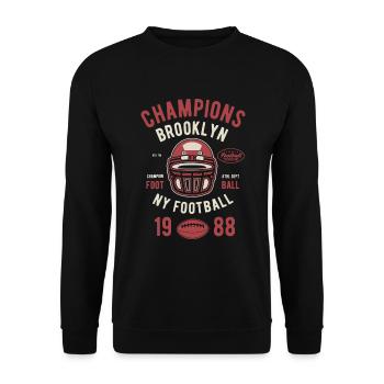 Champions Brooklyn Football - Unisex Sweatshirt - black - Front - Alina (178cm) & Michal (187cm)
