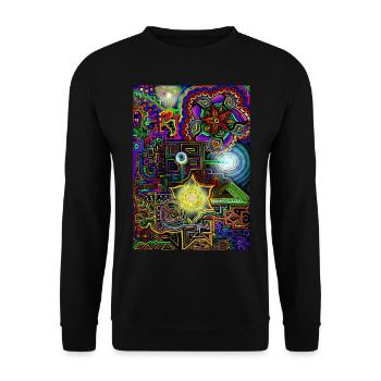 Psychedelisches Universum - Unisex Pullover - Schwarz - Vorne - Alina (178cm) & Michal (187cm)