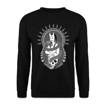 Lady dark Mona Lisa - Version noire - Sweat-shirt Unisexe - noir - Devant - Alina (178cm) & Michal (187cm)