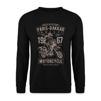 Paris Dakkar Rally Motorcycle - Unisex Pullover - Schwarz - Vorne - Alina (178cm) & Michal (187cm)