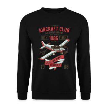 Aircraft Club Pilots Air Show Design Sky Rider - Unisex Sweatshirt - black - Front - Alina (178cm) & Michal (187cm)