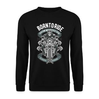Born To Ride Skull Biker Motorcyclist Skull - Unisex Sweatshirt - black - Front - Alina (178cm) & Michal (187cm)