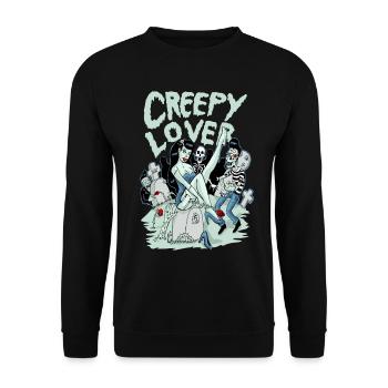 creepylover - Unisex Pullover - Schwarz - Vorne - Alina (178cm) & Michal (187cm)