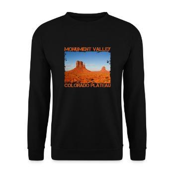Monument Valley - Utah Arizona USA Western - Unisex Pullover - Schwarz - Vorne - Alina (178cm) & Michal (187cm)